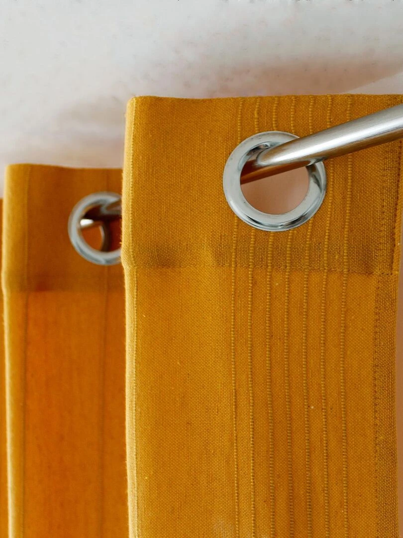 Rideau tendance en coton recyclé   Jaune moutarde
