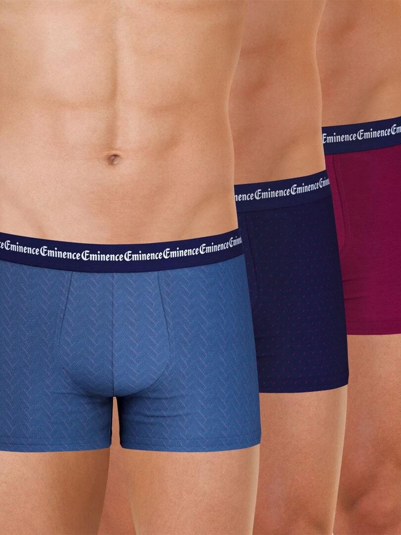 Lot de 3 boxers homme Business Print Bordeaux