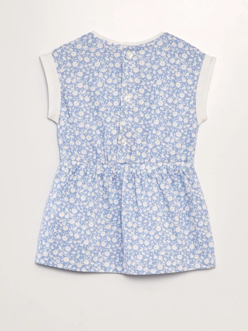 Robe imprimée en jersey   Bleu