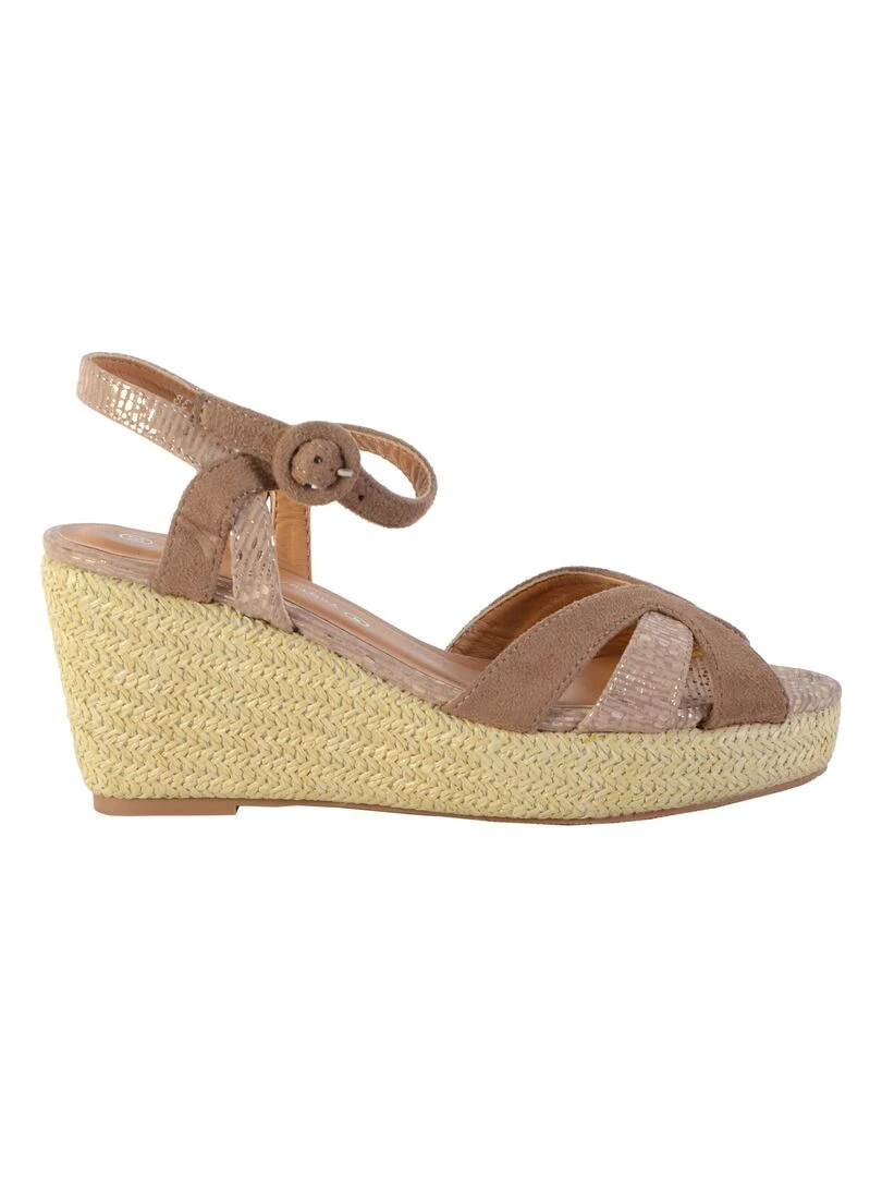 Sandale Compensée The Divine Factory QL4349   Gris