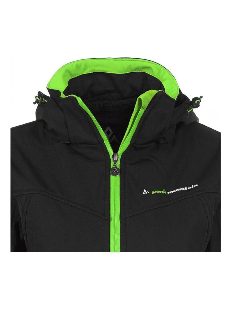 Blouson softshell femme AMALEAK   PEAK MOUNTAIN   Noir Vert
