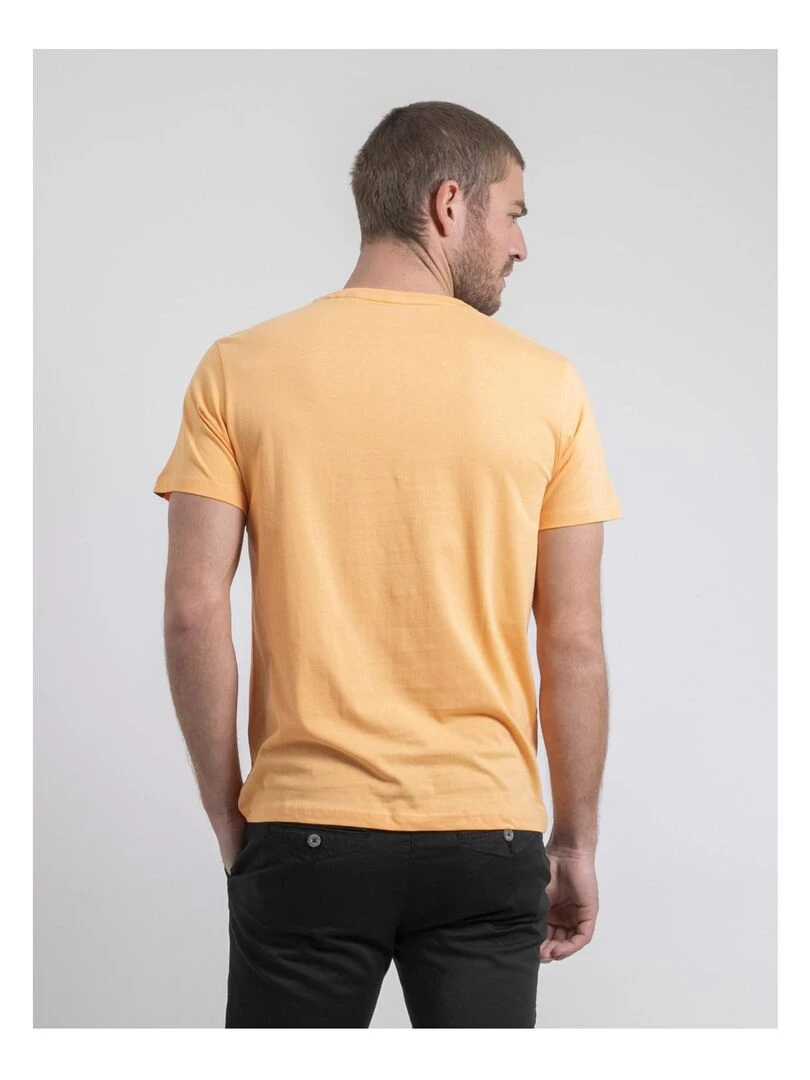 T shirt col rond pur coton NOUKIWI   Orange