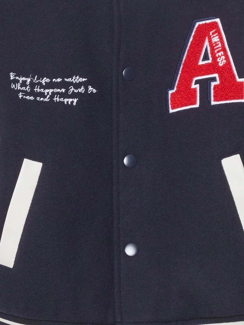 Blouson style 'campus'   Bleu