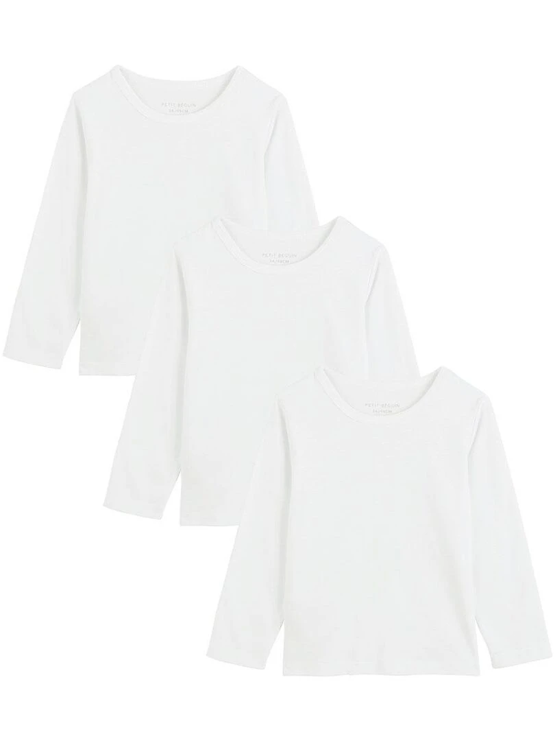 Lot de 3 t shirts bébé manches longues Blanc