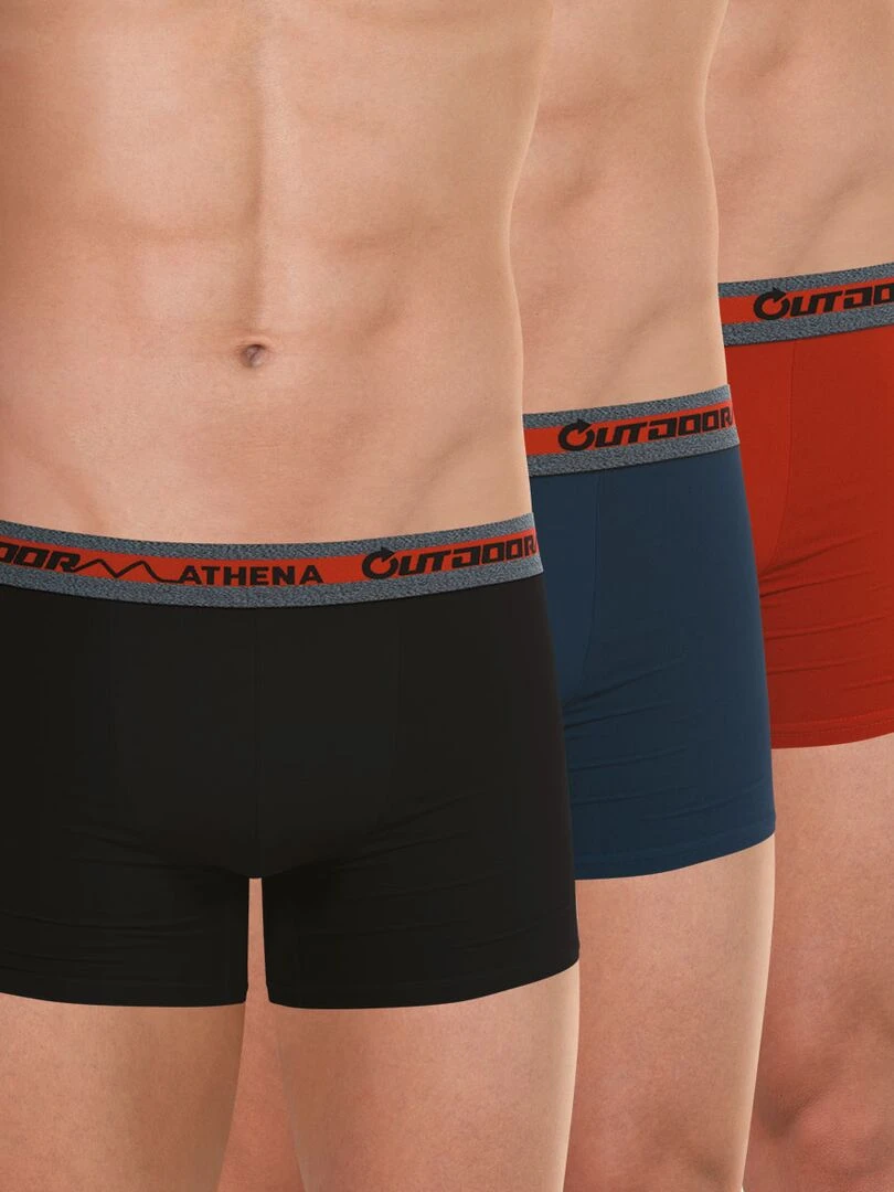 Lot de 3 boxers recyclé homme Outdoor Rouge