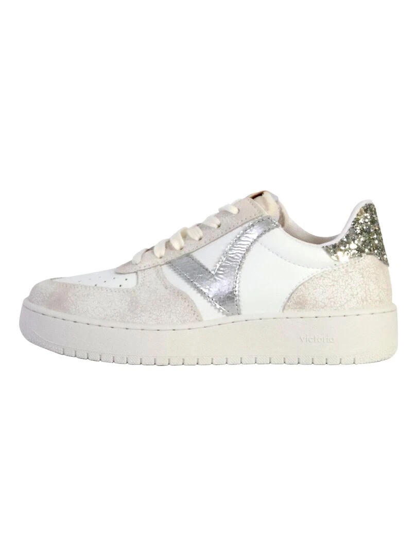 Basket Cuir Victoria Gris