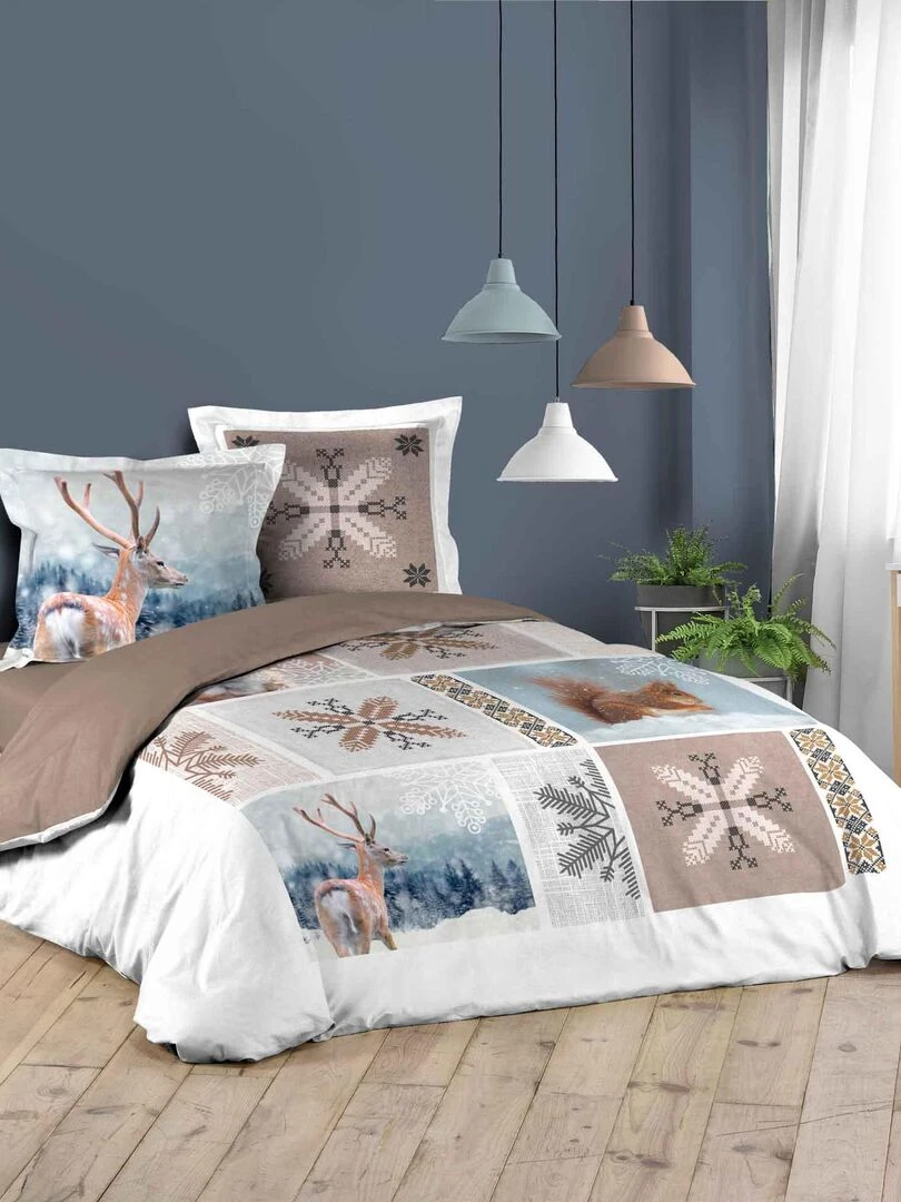 Parure Housse de couette + taie Collection Douceur Hivernale Blanc