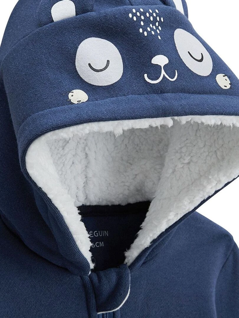 Sweat shirt à capuche bébé en molleton Tropic Moon   Bleu