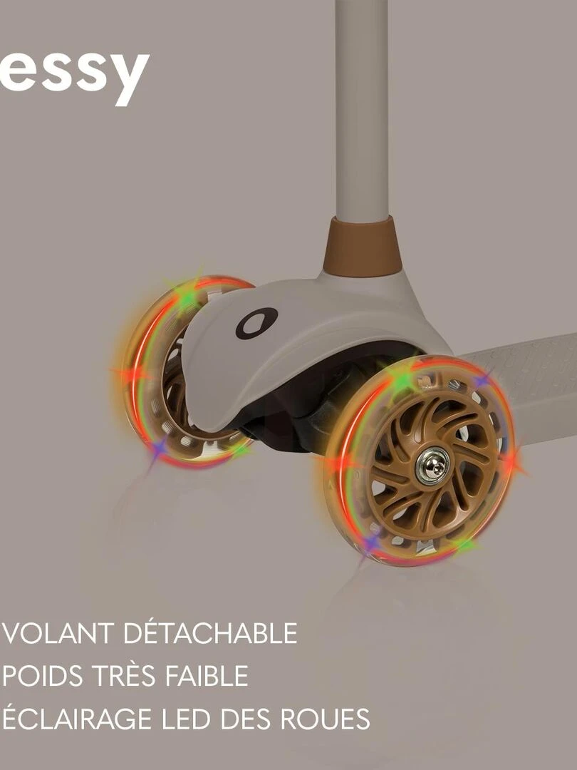 LIONELO Jessy   Trottinette d'Équilibre   3 Roues   Hauteur réglable   LED Roulement   Rose