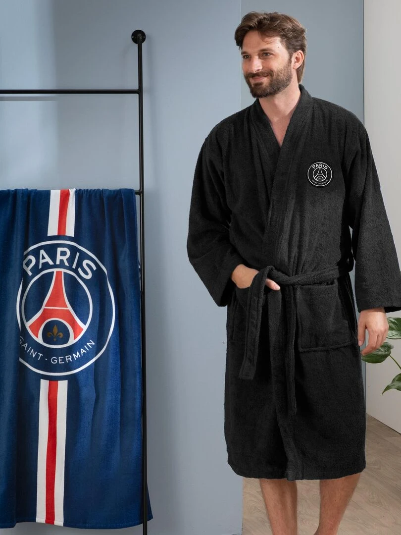 Peignoir adulte 100% coton  PSG PREMIUM   Noir