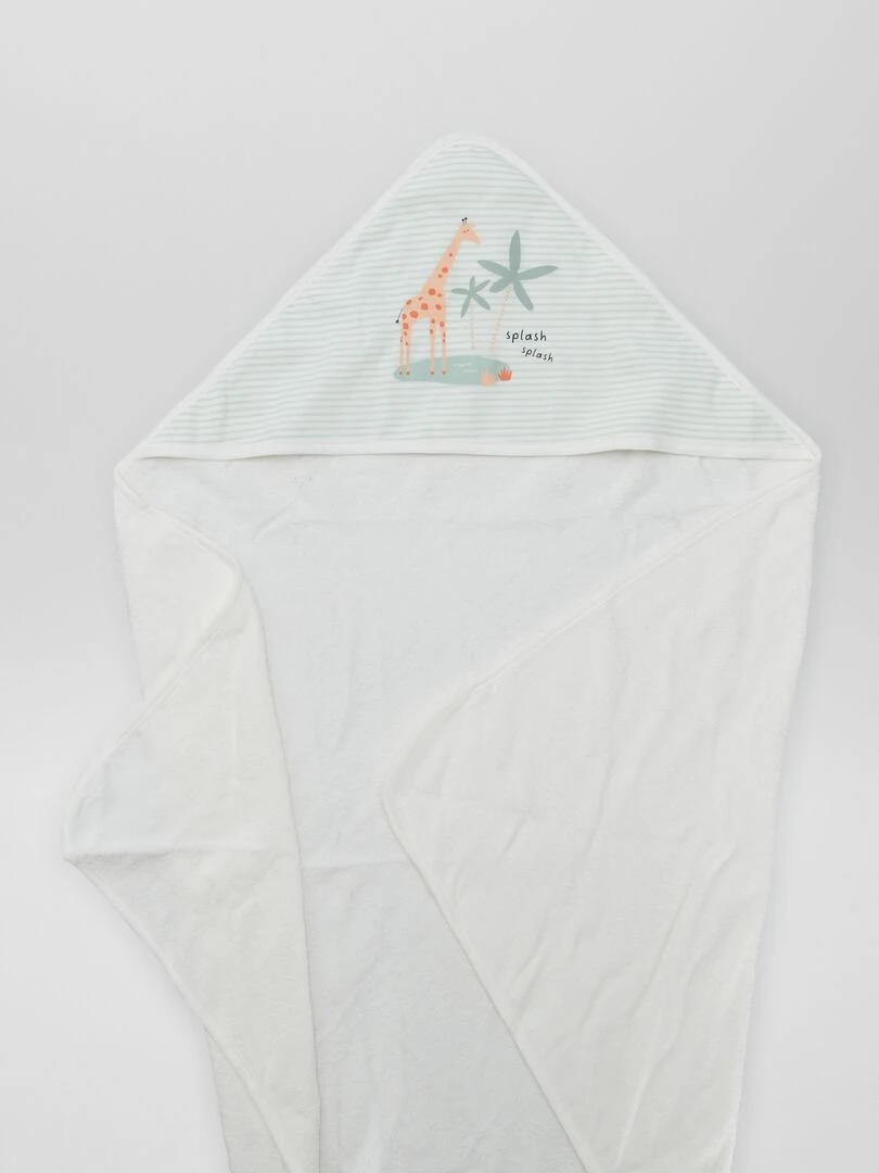 Cape de bain imprimée   Blanc rayé