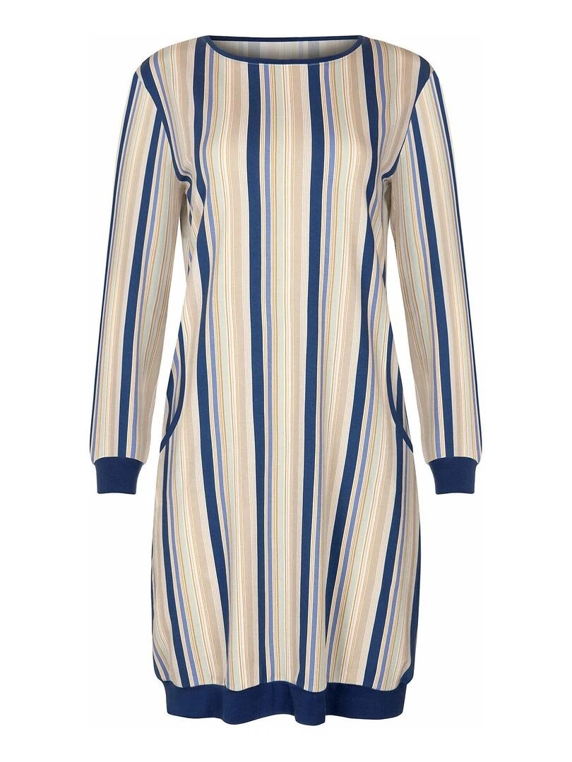 Chemise de nuit manches longues Maxine   Bleu