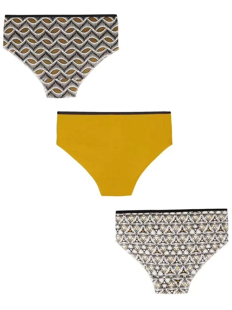 Lot de 3 culottes fille Patonga Moutarde