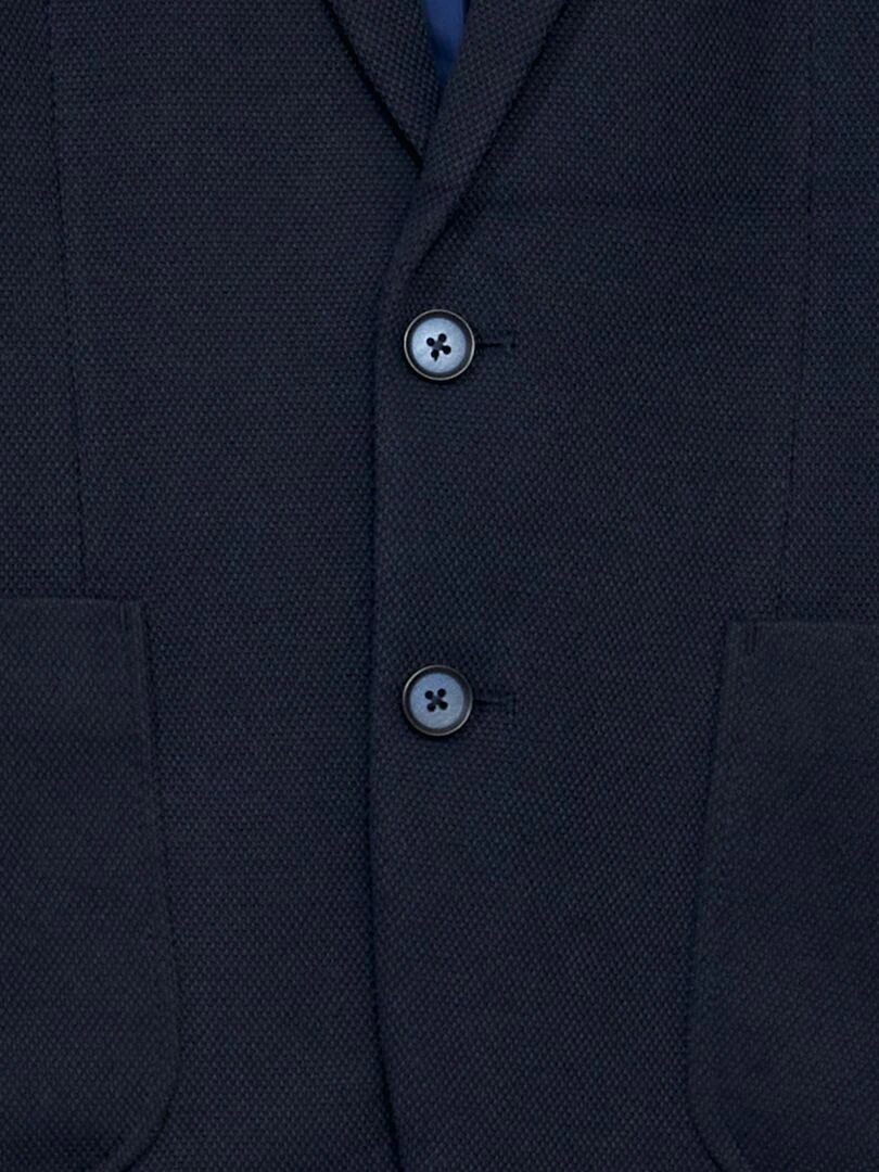 Veste de costume en maille piquée   Bleu