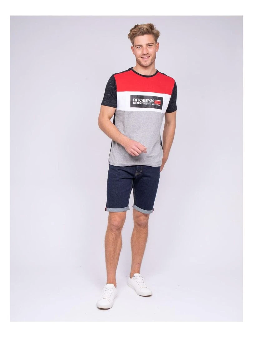 T shirt col rond NAJORO   Bleu marine