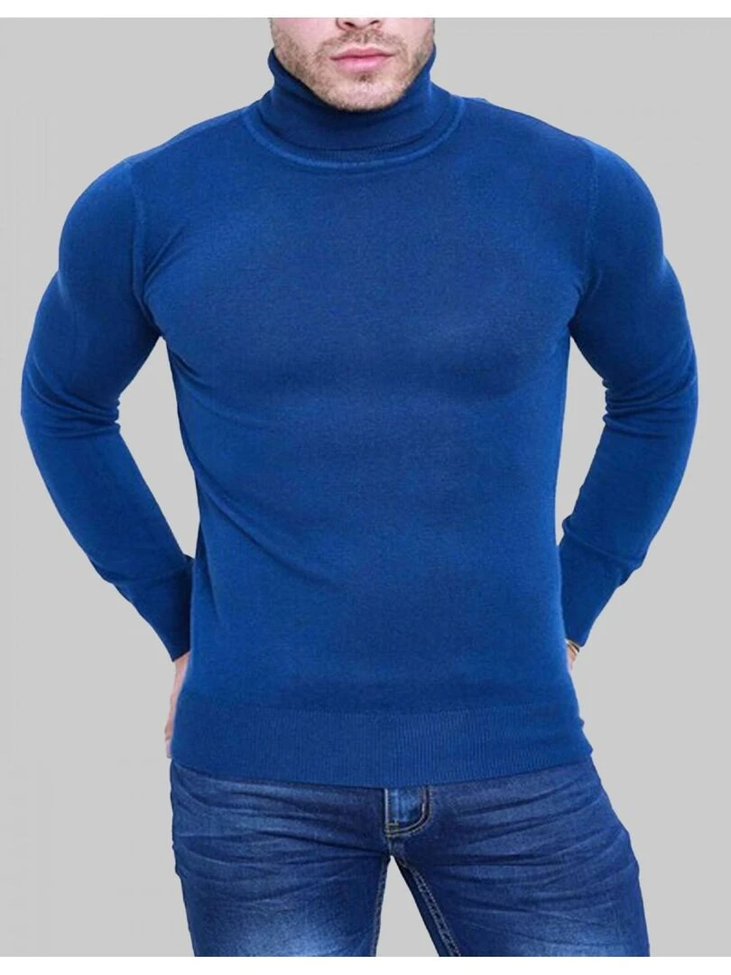 Pull col roulé Kebello Bleu
