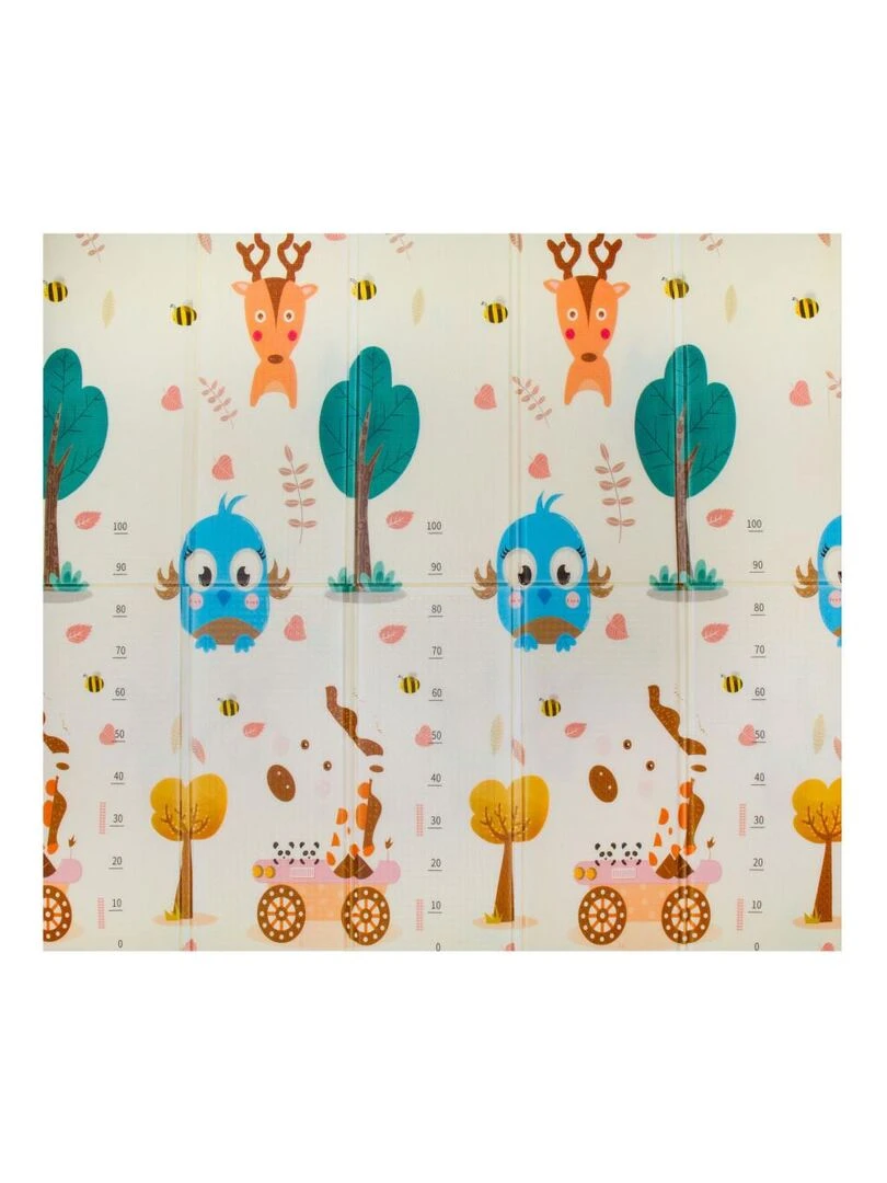 Tapis d'Eveil Pliable Réversible Bébé Ours & Forêt par Kidolo K Beige