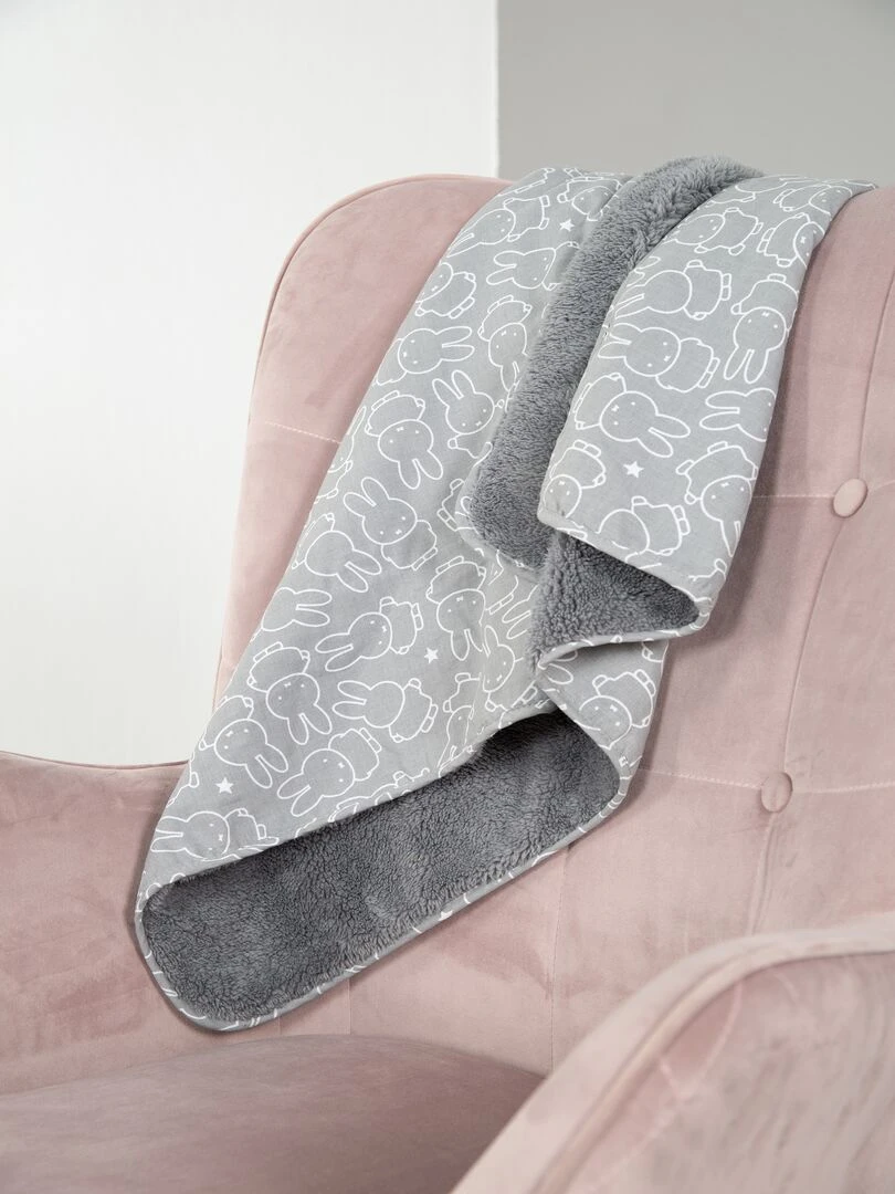 ROBA Couverture de Bébé "miffy®"   80 x 80 cm   Gris / Blanc   Gris
