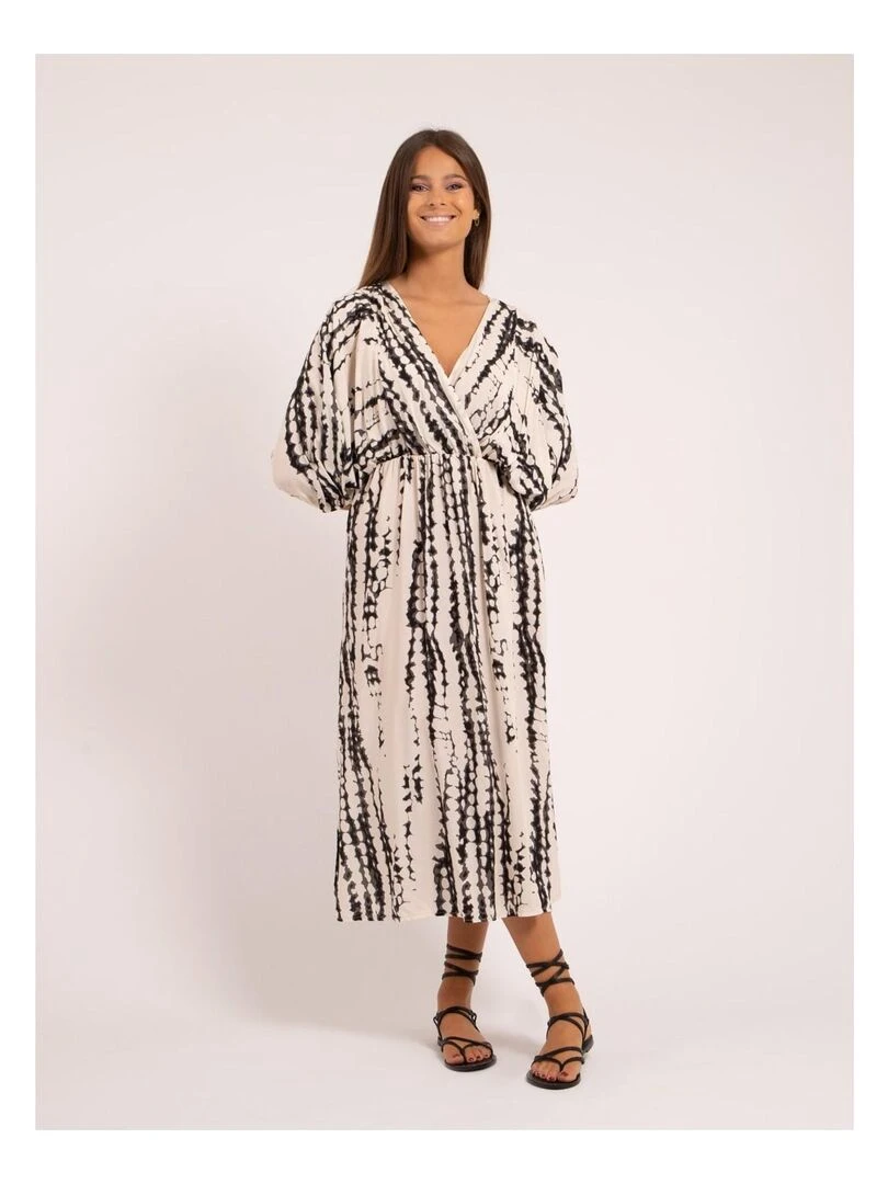Robe longue motifs ILAZINE Blanc