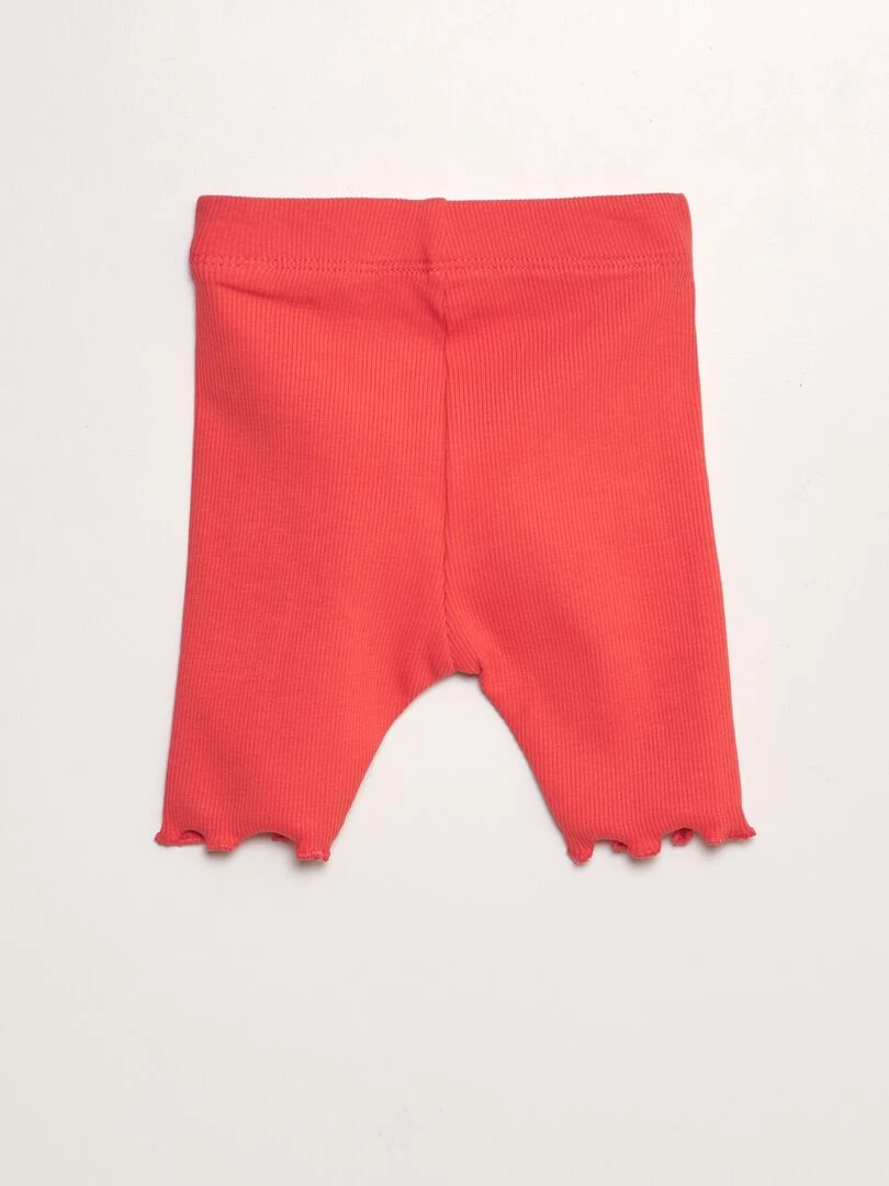 Short cycliste côtelé Rouge