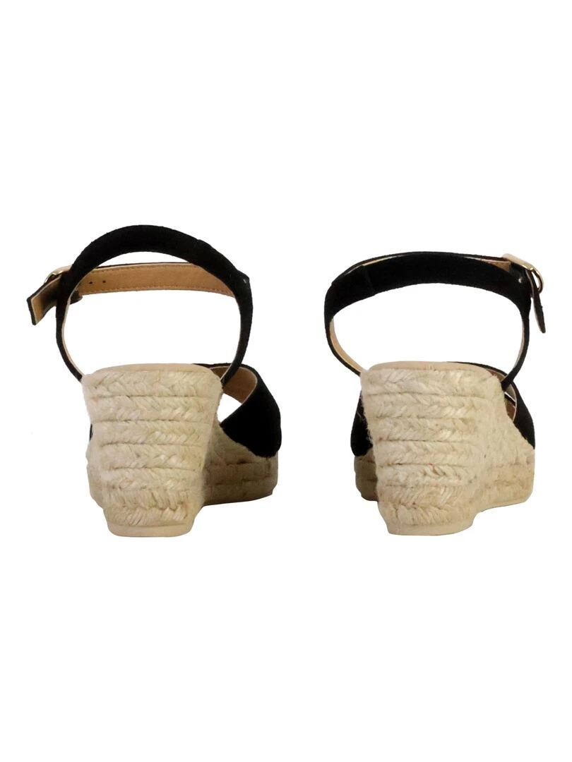 Sandales Compensées Cuir Geox Gelsa   Noir