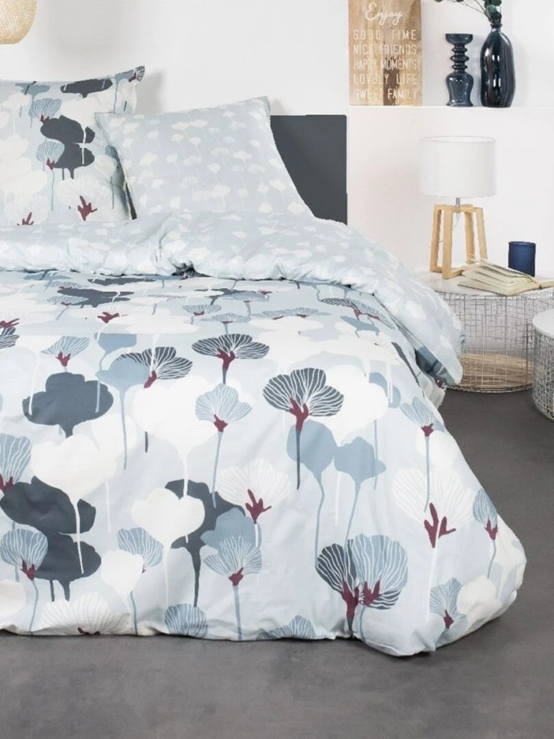Housse de couette Sunshine Giulia + taie(s) 100% coton 57 fils Bleu