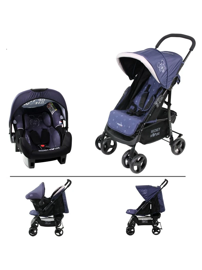 Poussette Combinée 2 En 1 Texas + Siège Beone (grp 0+) Mickey Bleu
