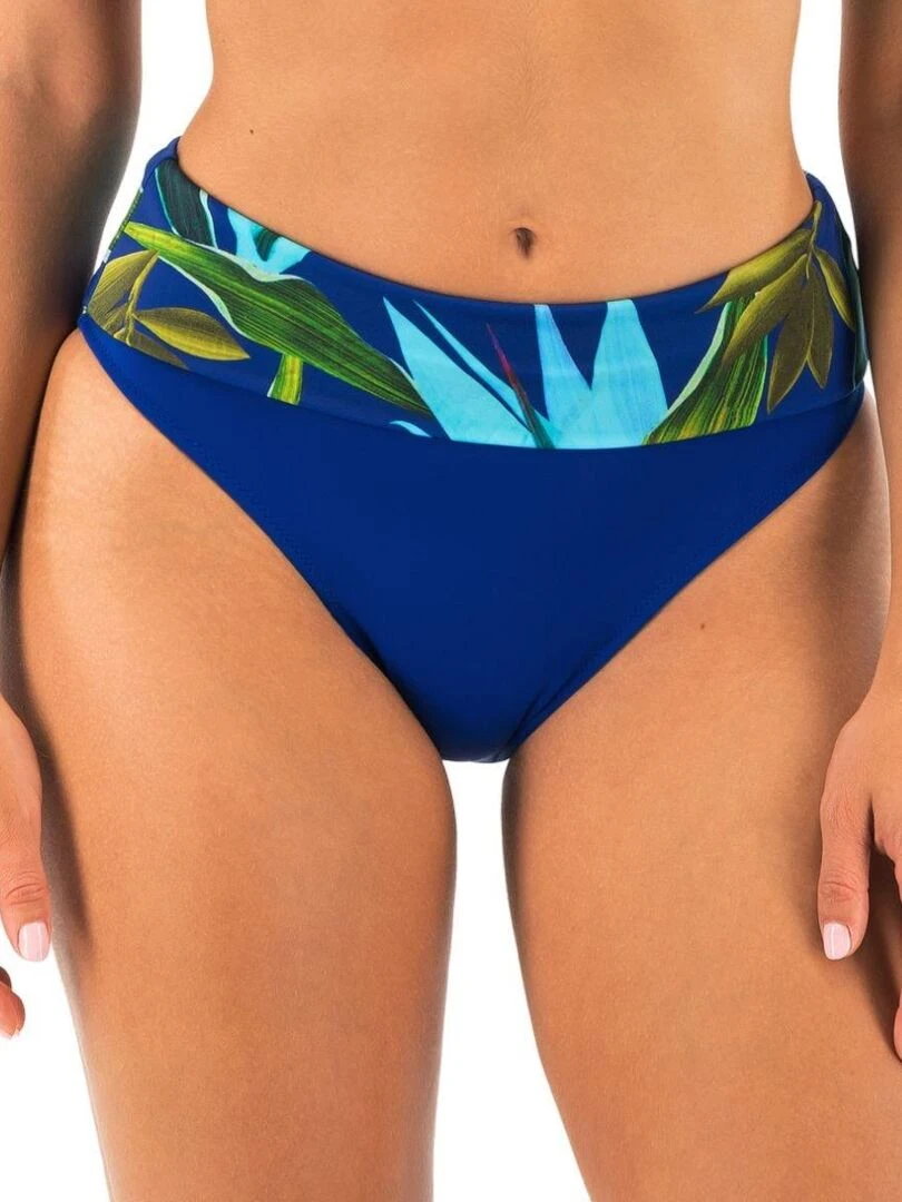 Bas de maillot imprimé tropical Pichola Bleu