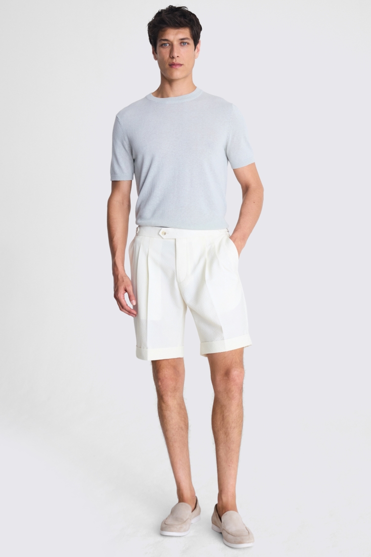 Ecru Seersucker Shorts Buy Online at Moss