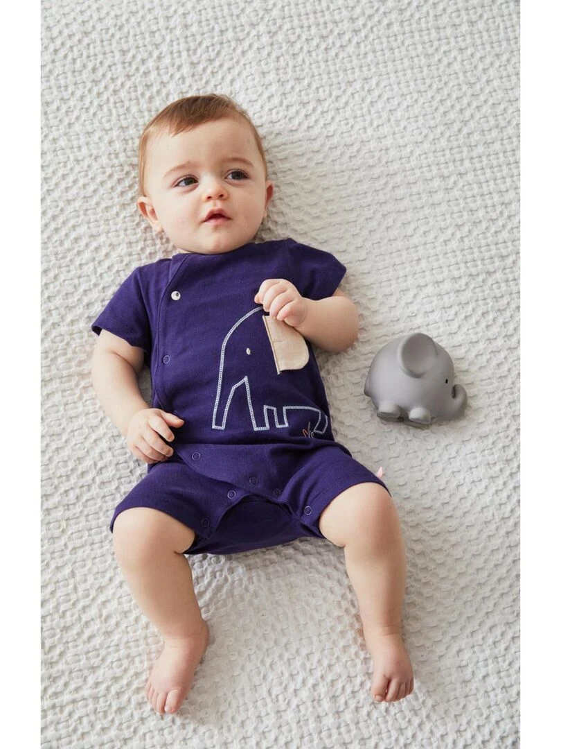 Combishort éléphant en jersey  indigo   Noukie's   Bleu