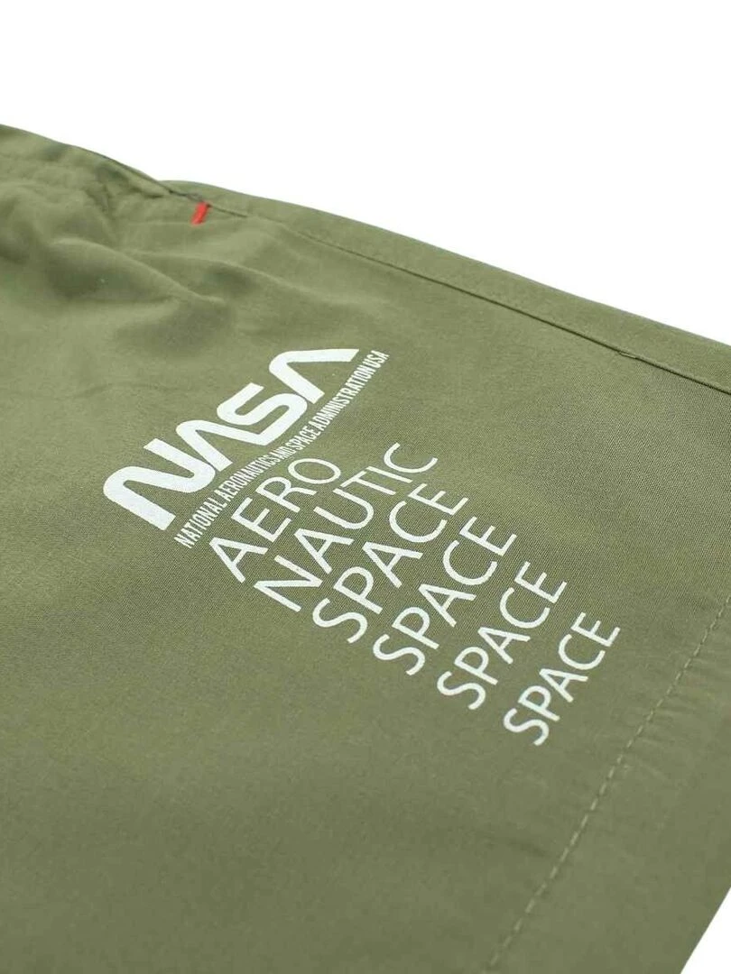 Nasa   Short De Bain homme imprimé logo   Kaki