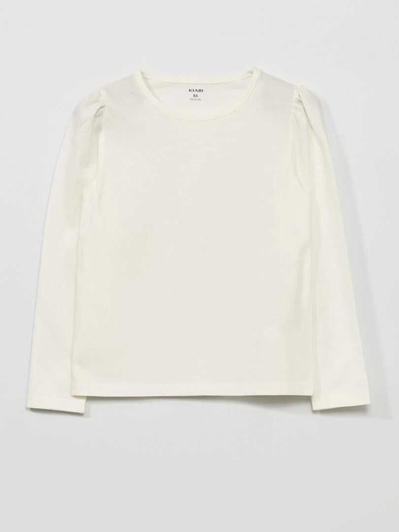 T shirt en jersey à manches longues blanc