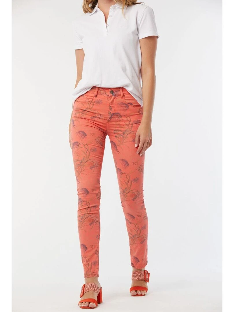 Lee Cooper   Pantalon coton slim LC135   Orange