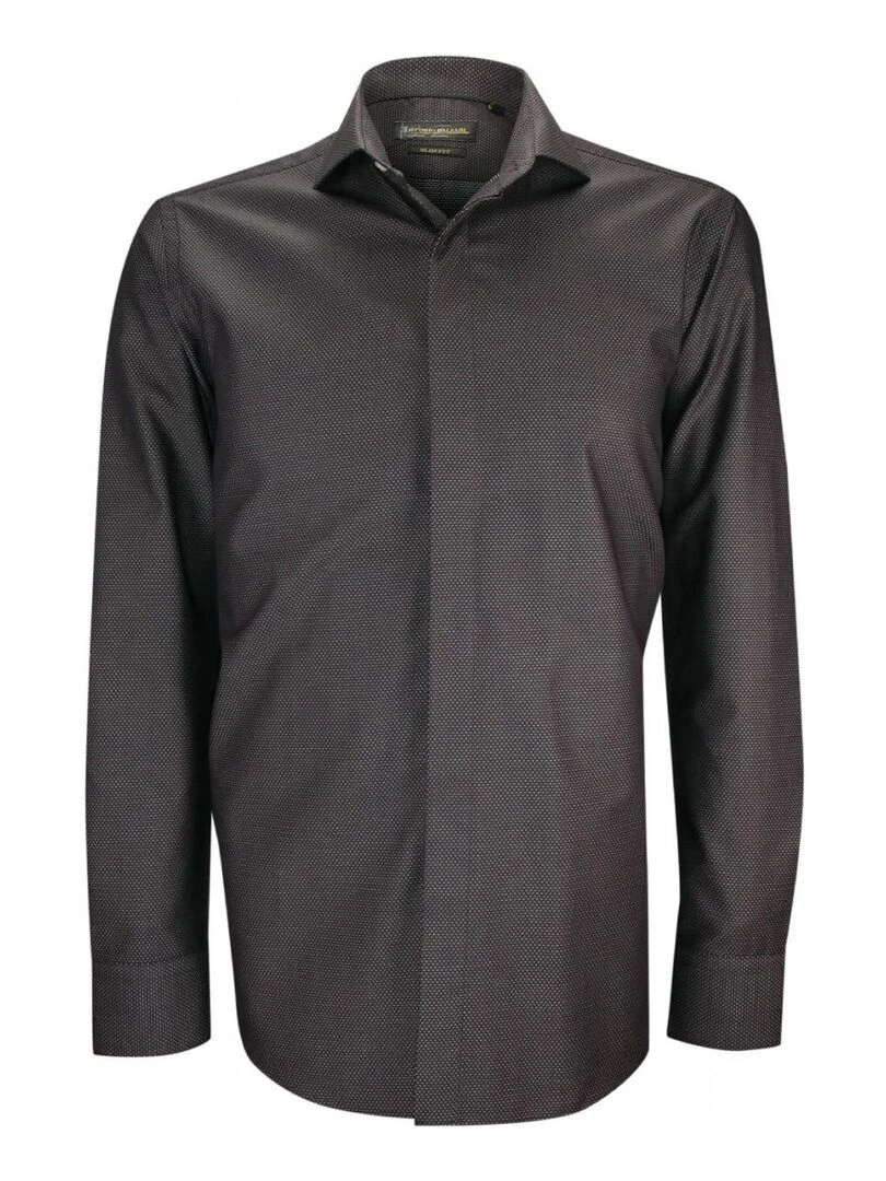 Chemise mode gorge cachée à motifs ANDREA Noir