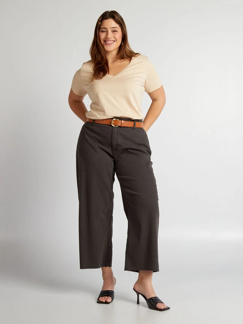 Jean large à taille haute noir