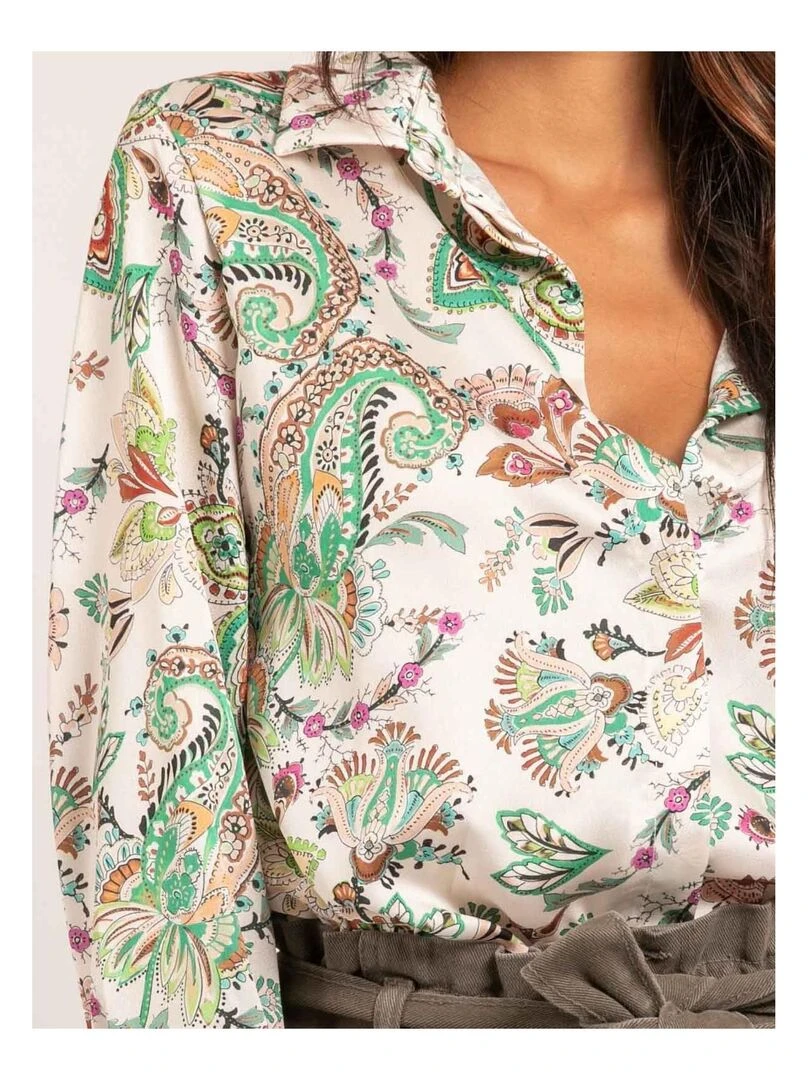 Chemise motifs OLIANE   Vert