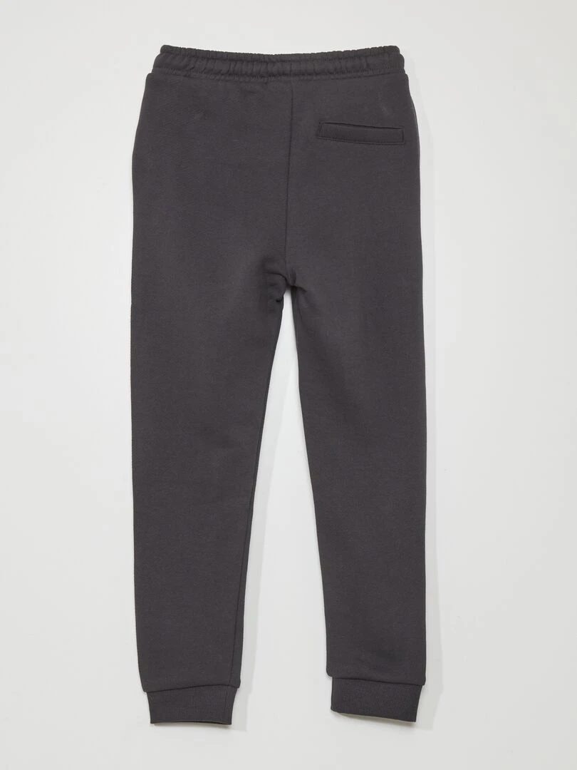 Pantalon jogging en french terry avec coutures Noir