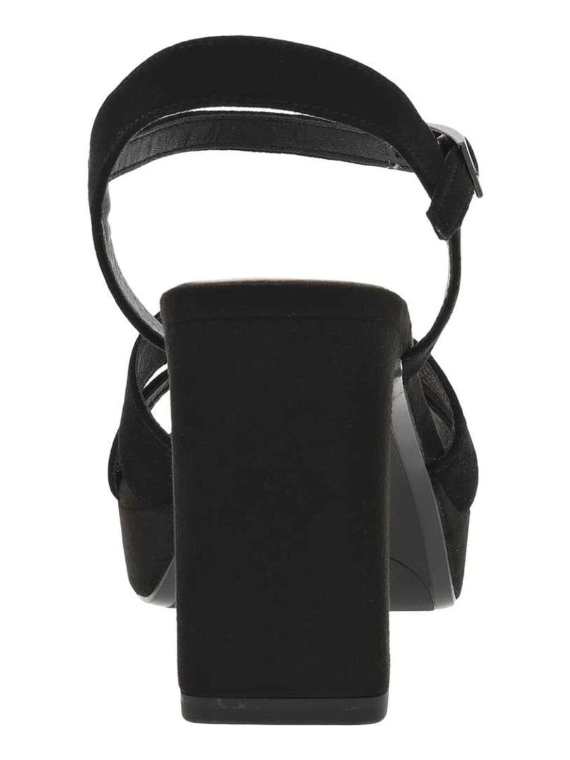 TAMARIS   Nu pieds cuir talon bloc   Noir