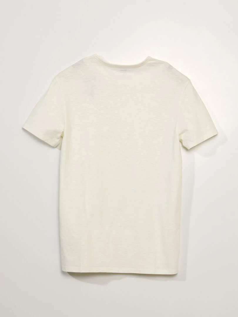 T shirt en jersey à col mao   Blanc