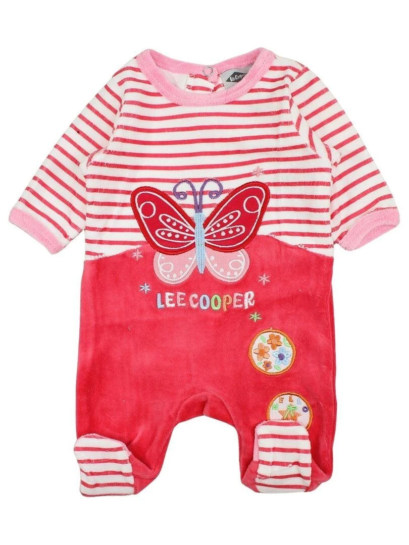 Lee Cooper Grenouillere bébé fille imprimé Lee Cooper en coton Rouge