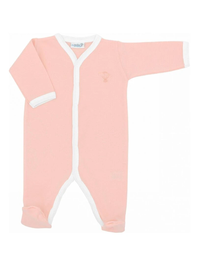 Pyjama été léger 100% coton biologique 1 à 6 mois Orange