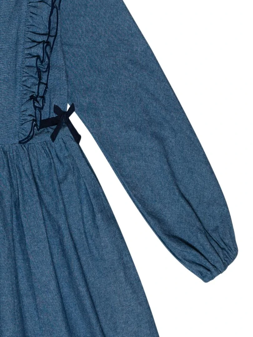 Robe Coton à Volants Fille APPOLINE 'LA FAUTE A VOLTAIRE' Bleu marine