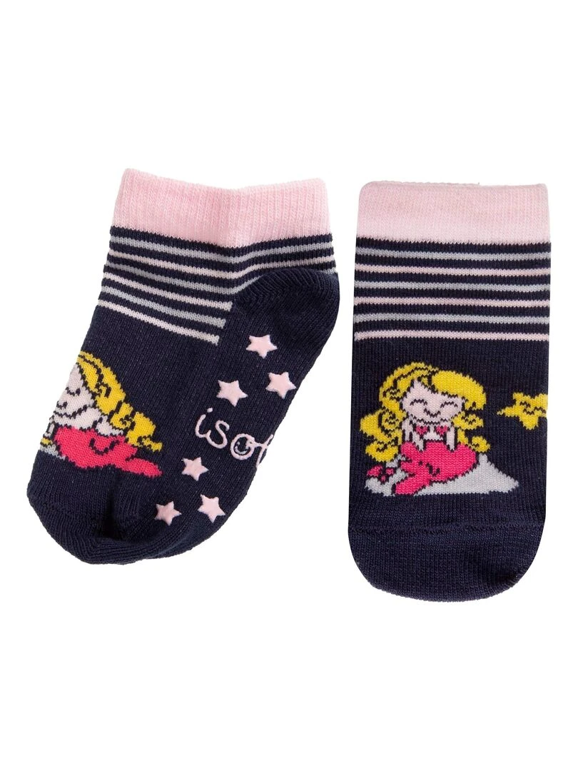Chaussettes antidérapantes Sirène Rayures 19/26 Rose
