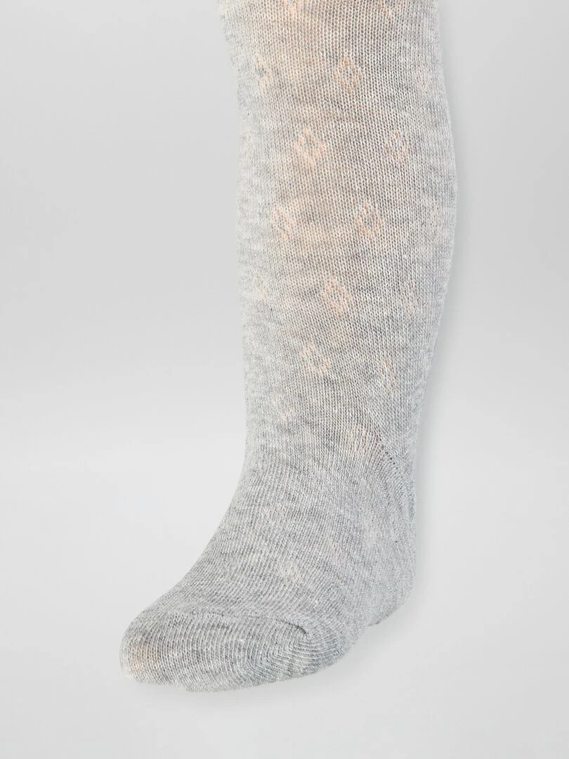 Lot de 2 collants en maille torsadée Gris/rose
