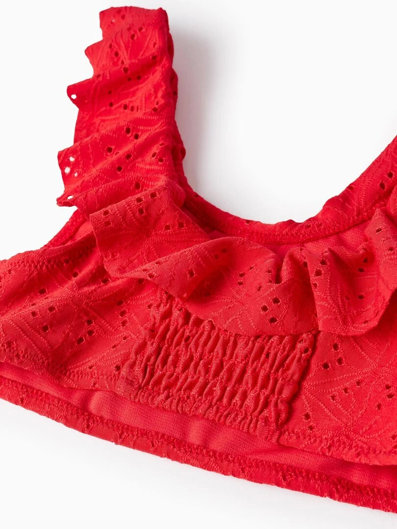 Bikini Avec Broderie Anglaise Pour Fille  PICASSO   Rouge