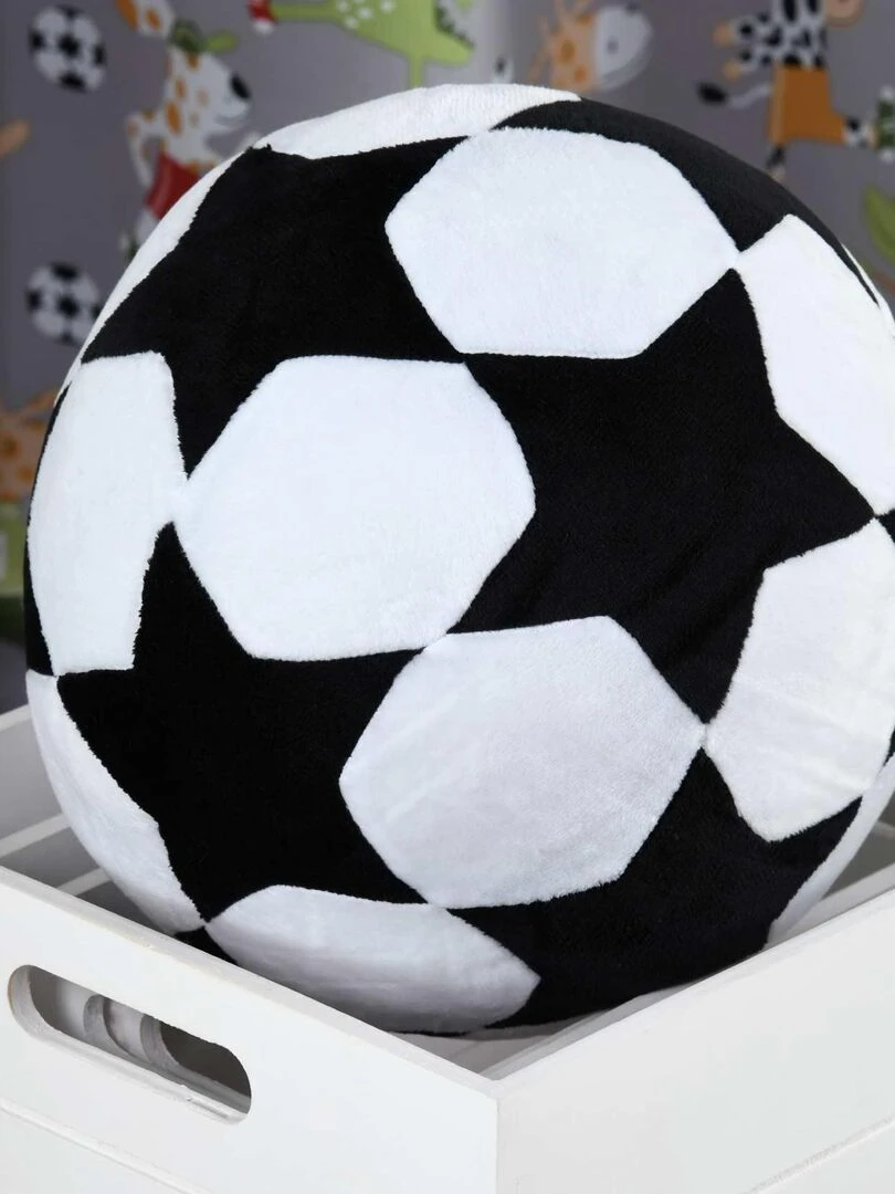 Coussin ballon de foot Noir