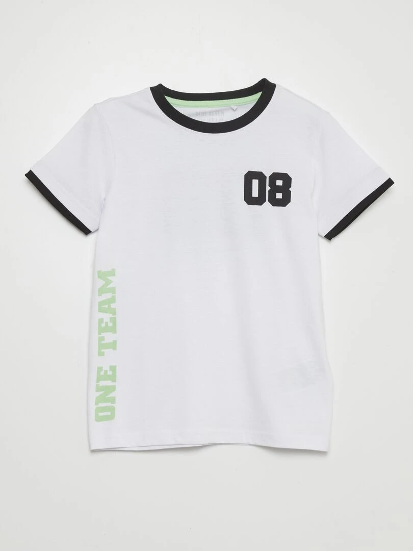 Ensemble t shirt + short   2 pièces   Blanc