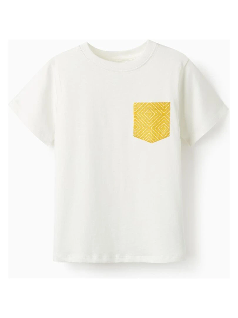 T shirt à manches courtes avec poche pour garçon manches courtes Jaune foncé