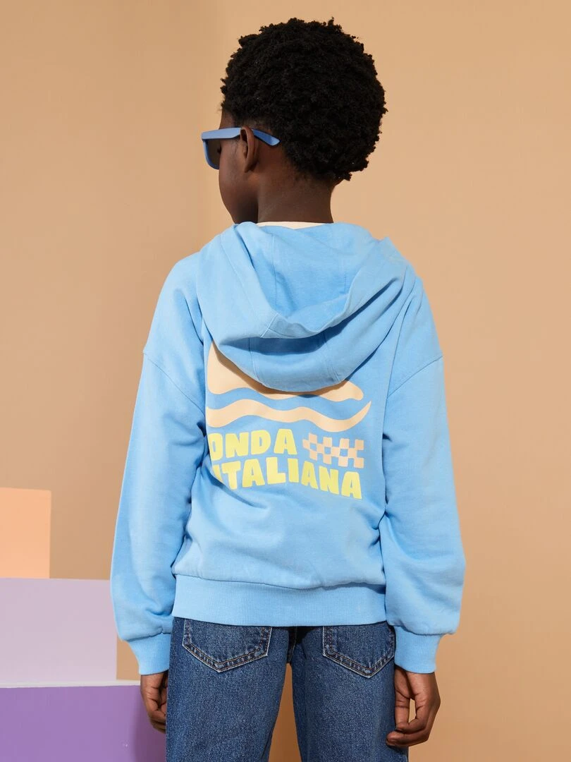 Sweat zippé à capuche   Grafik Edition   Bleu