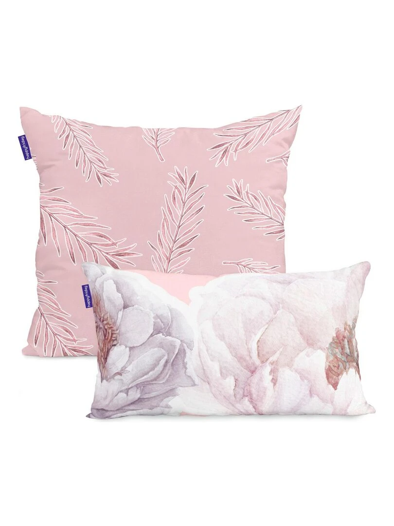 Housse de coussin Soft bouquet "Happyfriday" Blanc
